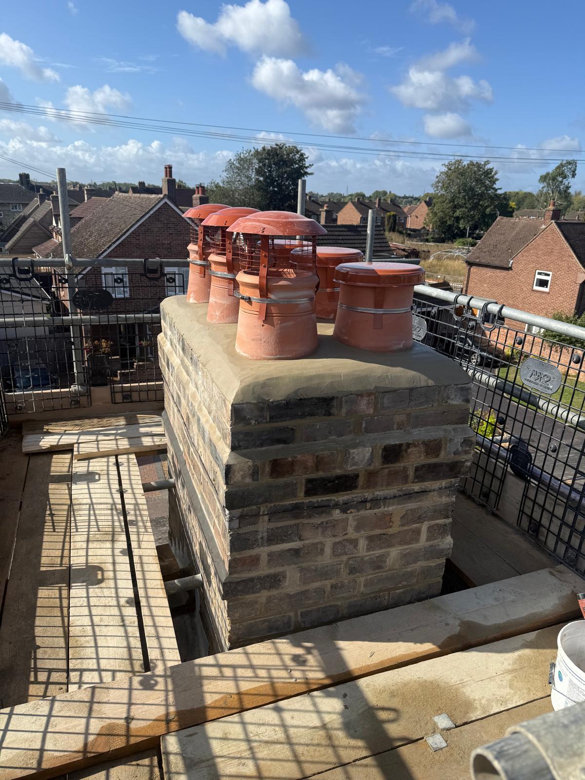 Chimney rebuilt with new pots