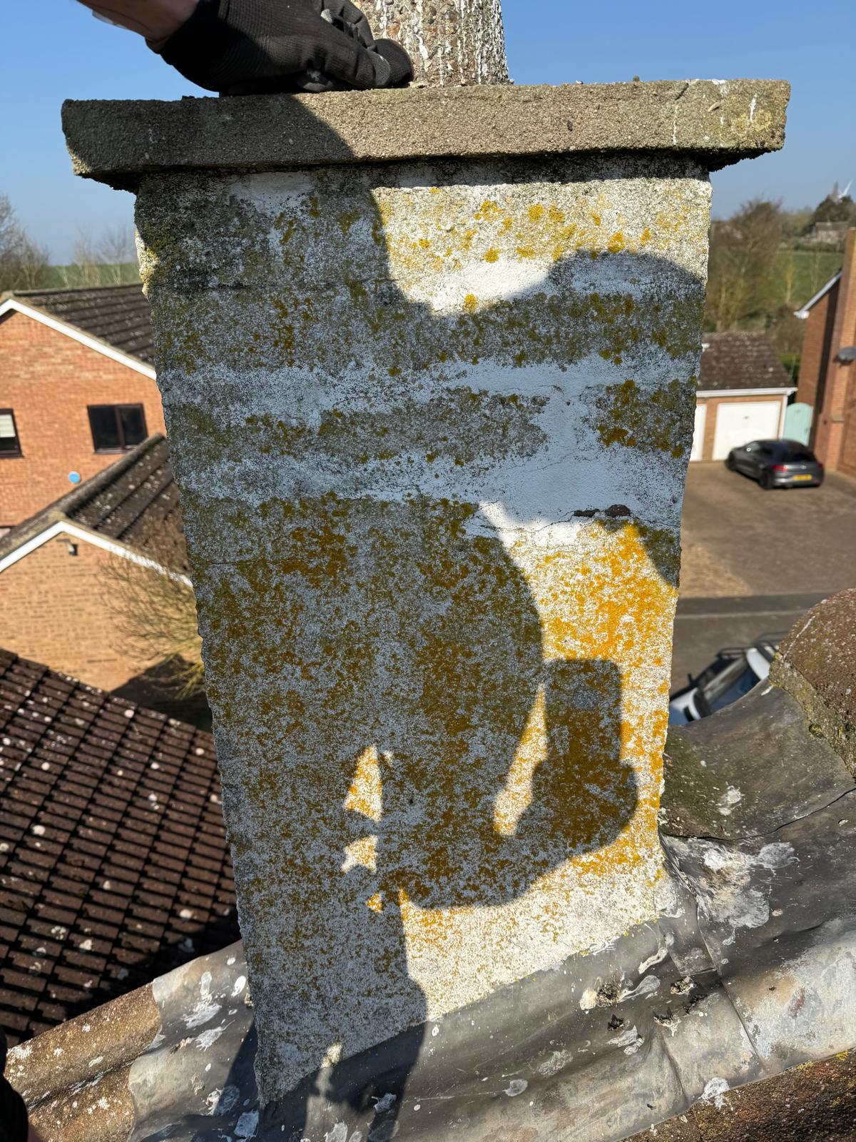 Chimney weathered before