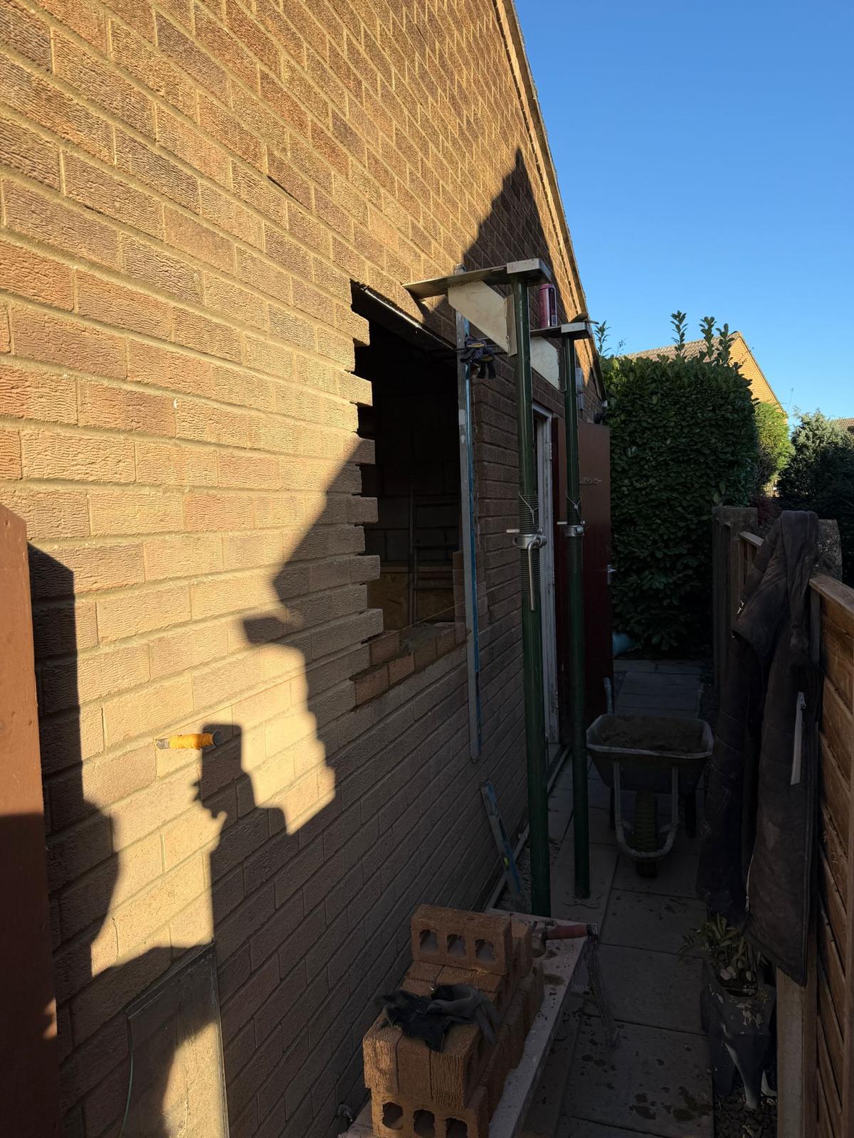External wall opening with structural support