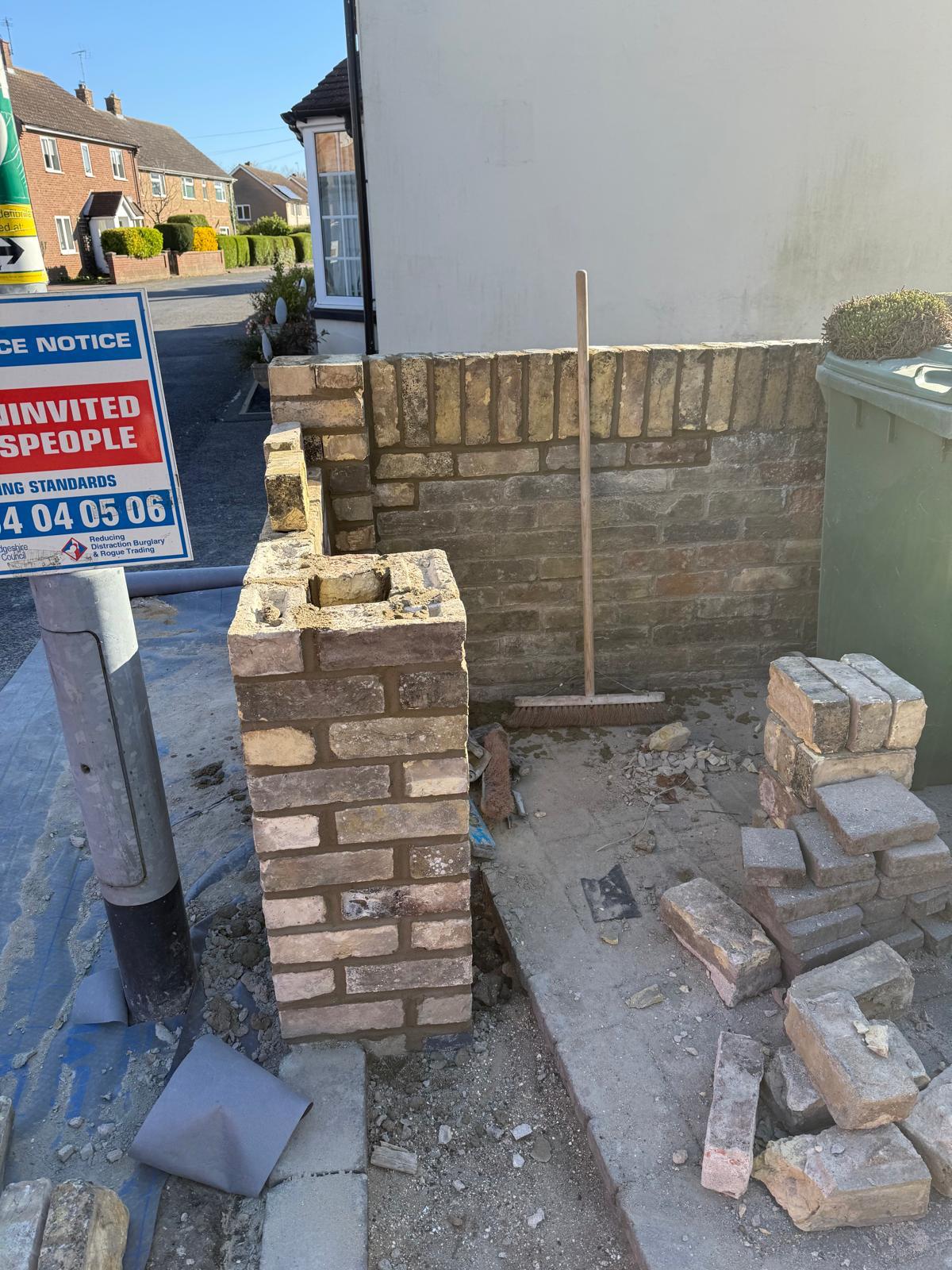 Brick pillar rebuild