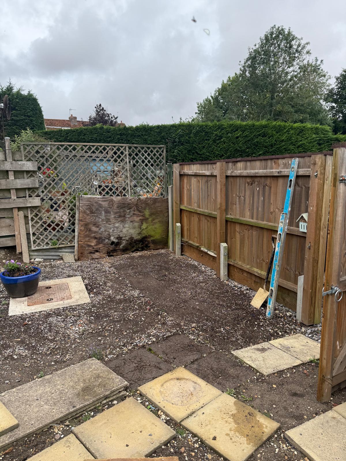 Garden fencing installation