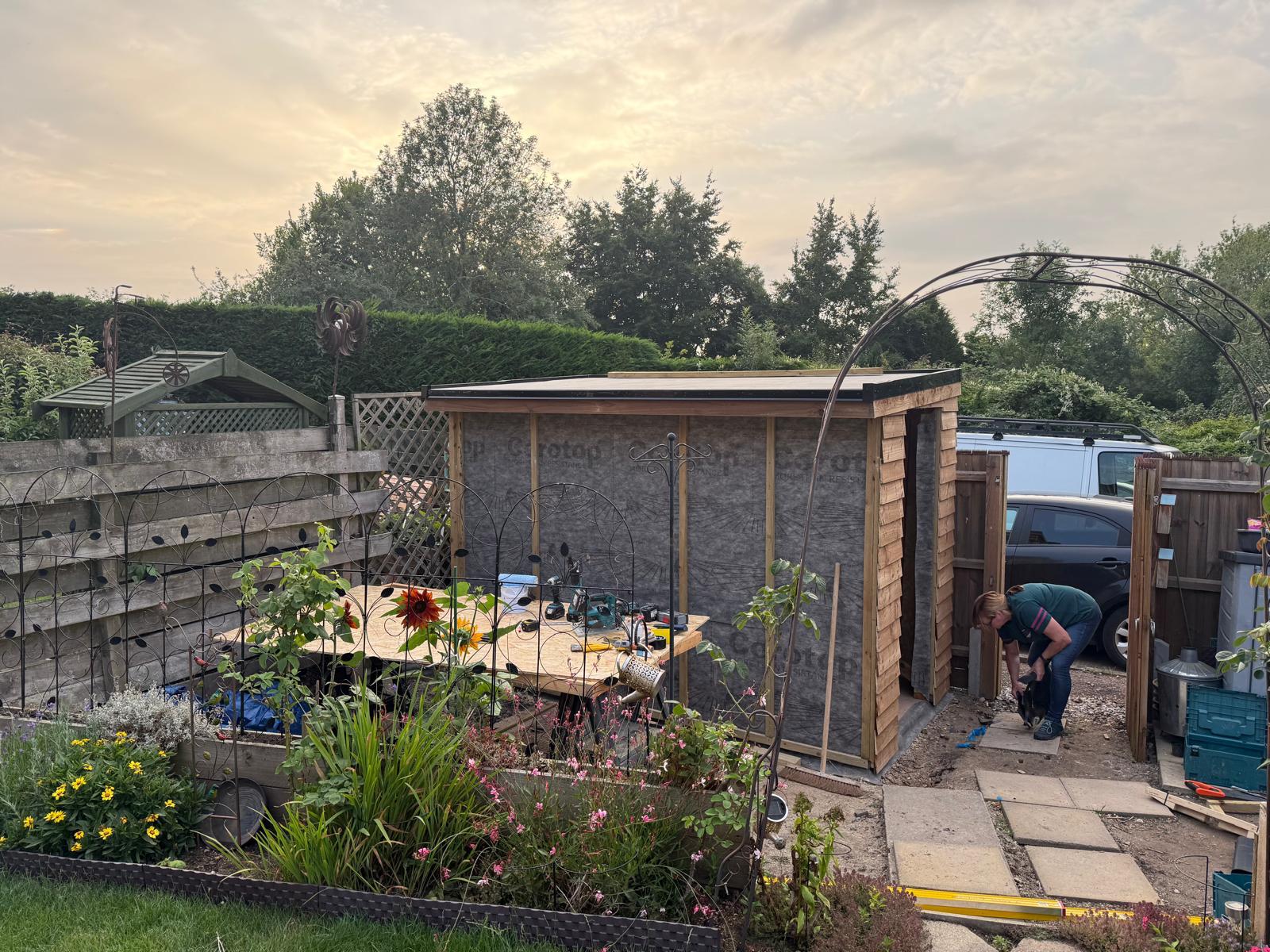 Outbuilding roof progress
