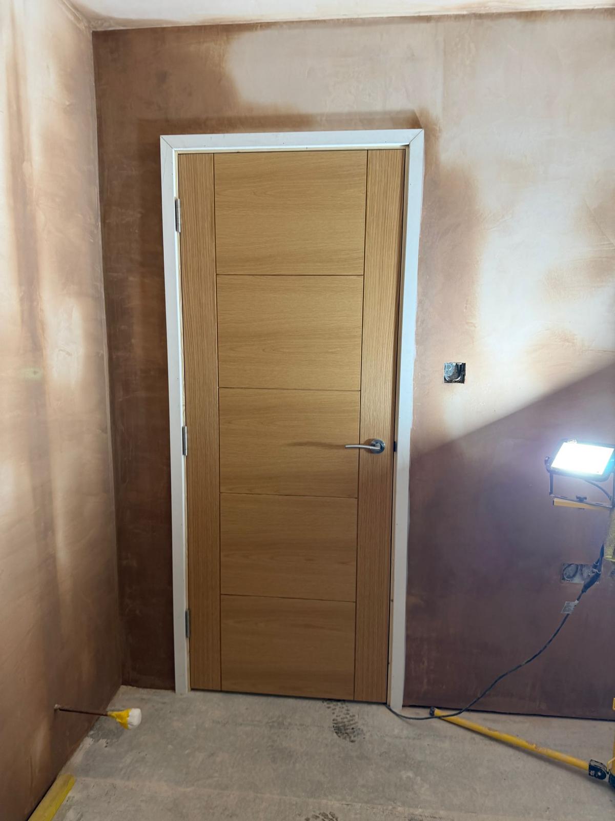 Freshly plastered room ready for kitchen fit